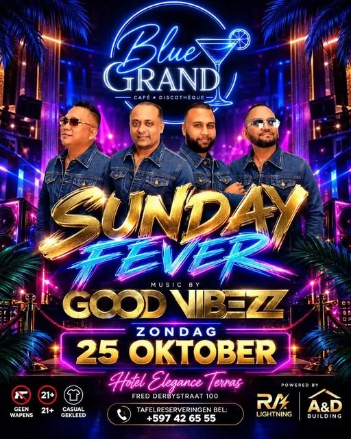 Flyer of SUNDAY FEVER at Blue Grand Café
