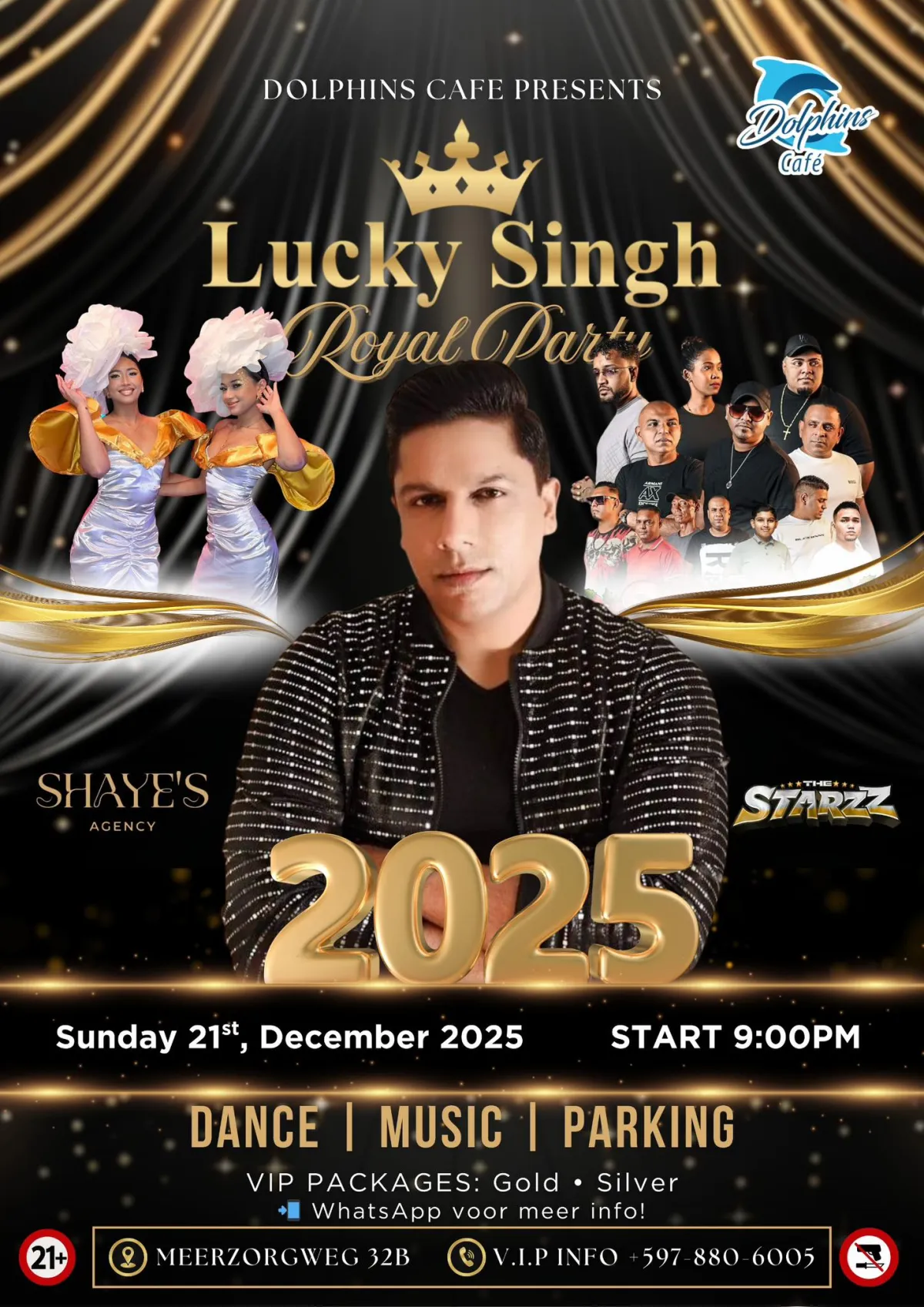 Flyer of Lucky Singh Royal Party at Dolphins Café