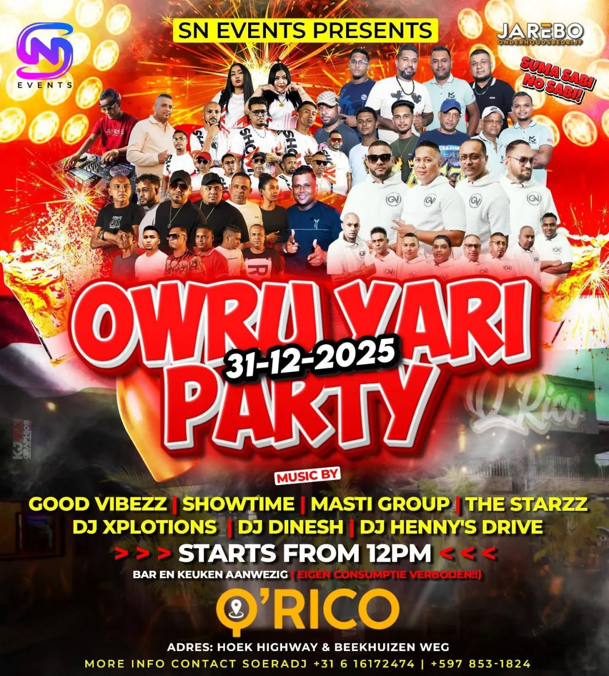 Flyer van Owru Yari Party - Q'Rico bij Q'Rico