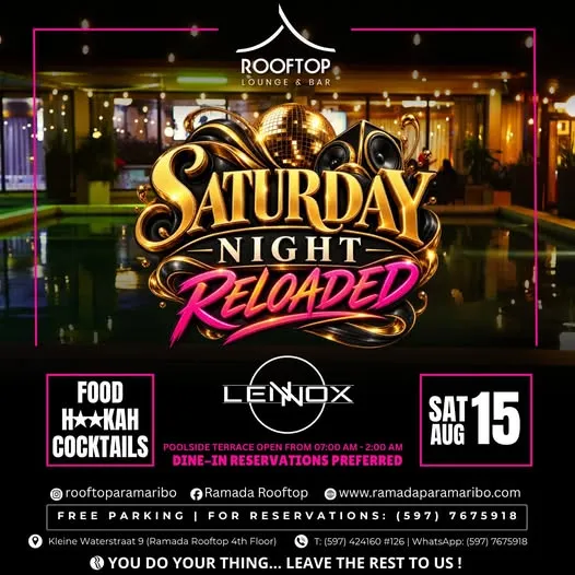 Flyer of SATURDAY NIGHT RELOADED at Ramada Rooftop