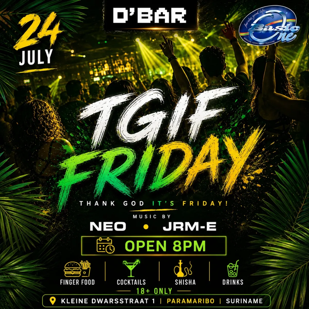 Flyer van TGIF FRIDAY bij D'Bar