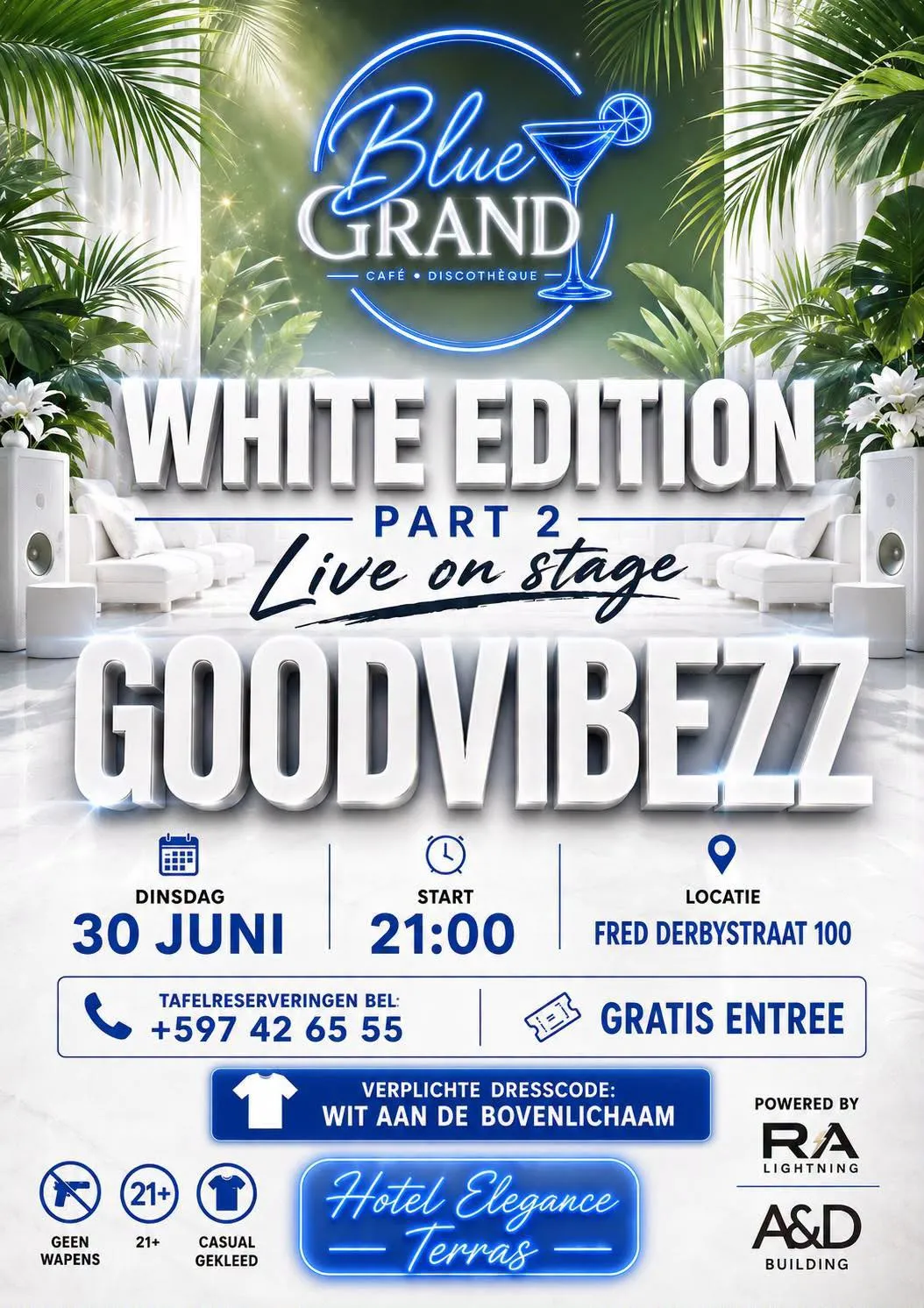Flyer van WHITE EDITION PART 2 bij Blue Grand Café