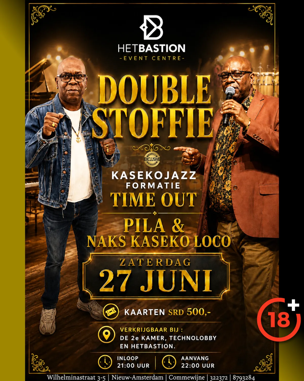 Flyer of DOUBLE STOFFIE at Het Bastion Event Centre