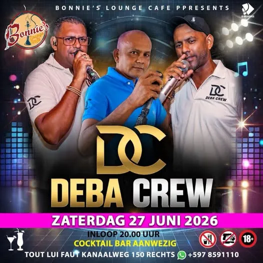 Flyer van DEBA CREW bij Bonnie's Lounge Cafe