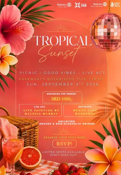 Flyer of Tropical Sunset at Prakwaki's Botanische Tuin