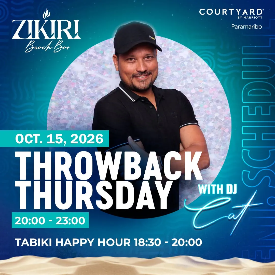 Flyer van Throwback Thursday bij Zikiri Beach Bar