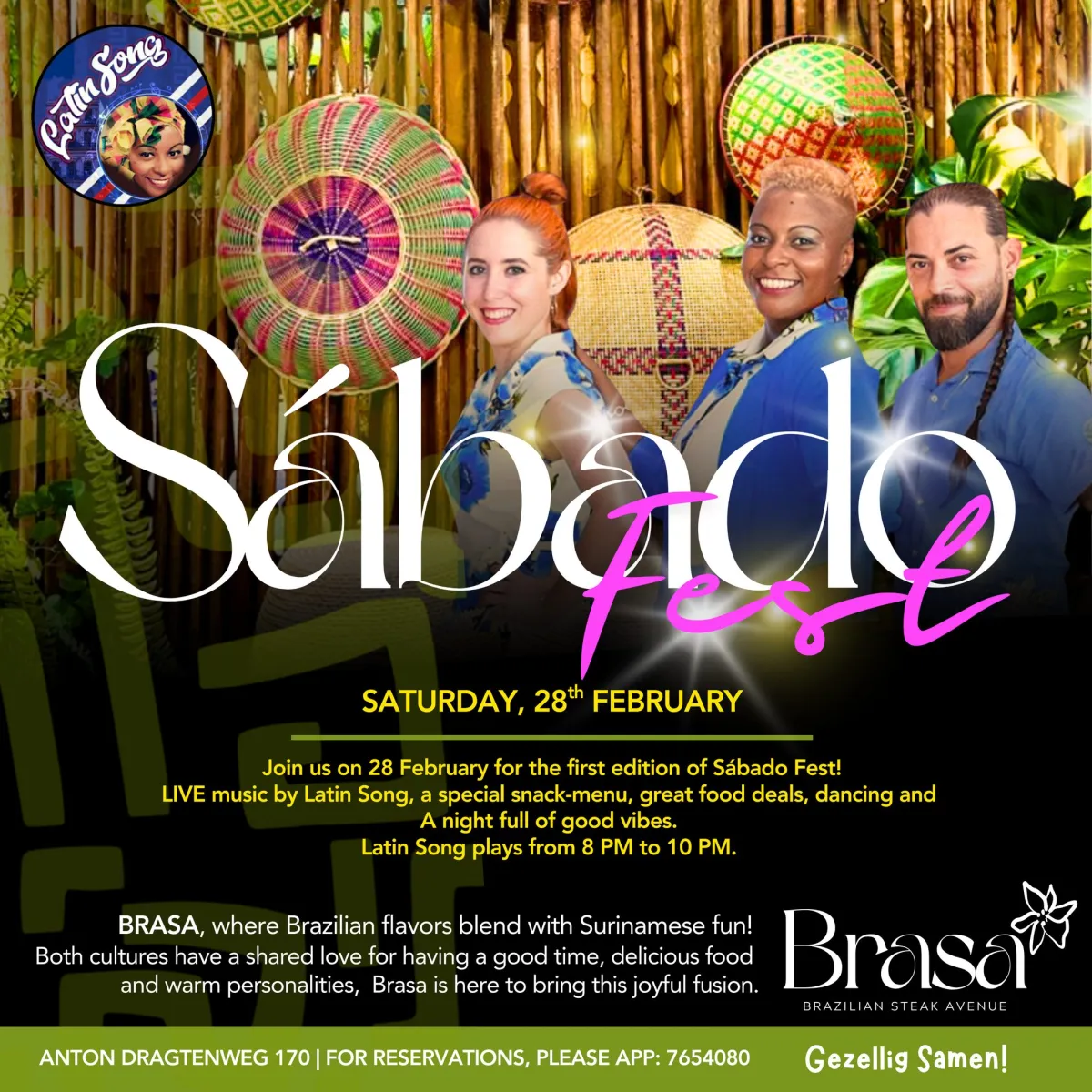 Flyer van Sábado Fest bij BRASA