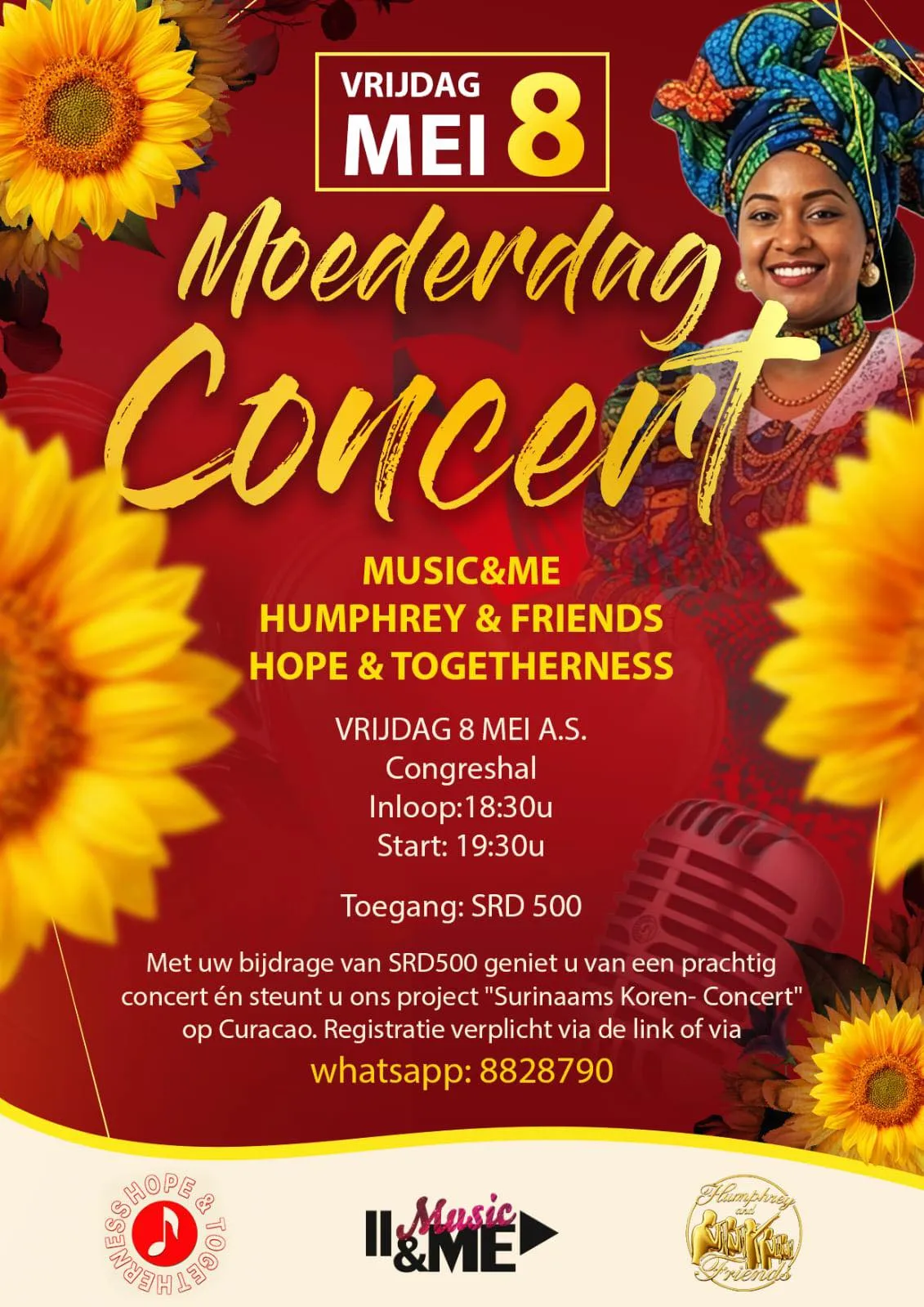 Flyer van Moederdag Concert bij Congreshal
