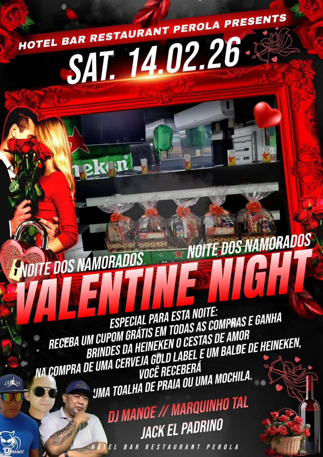 Flyer of Valentine Night at Hotel Bar Restaurant Perola