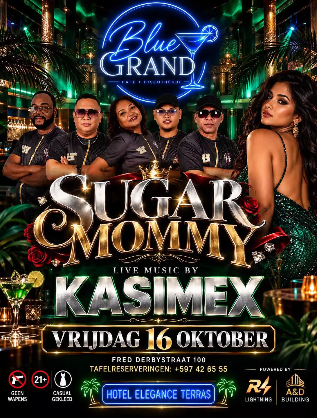 Flyer van SUGAR MOMMY bij Blue Grand Café