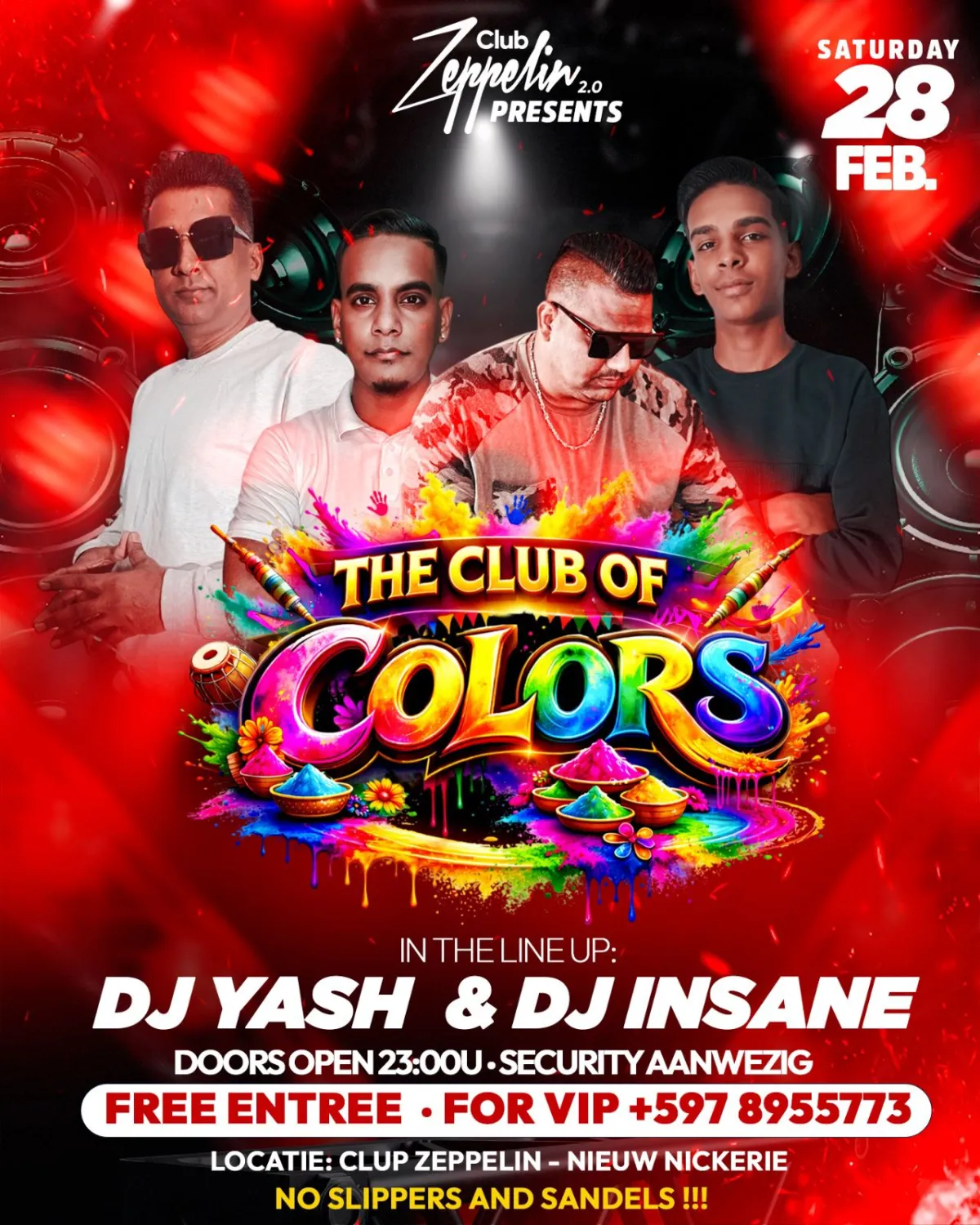 Flyer van THE CLUB OF COLORS bij Club Zeppelin