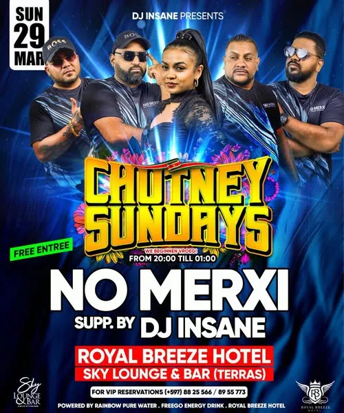Flyer van Chutney Sundays bij Sky Lounge & Bar
