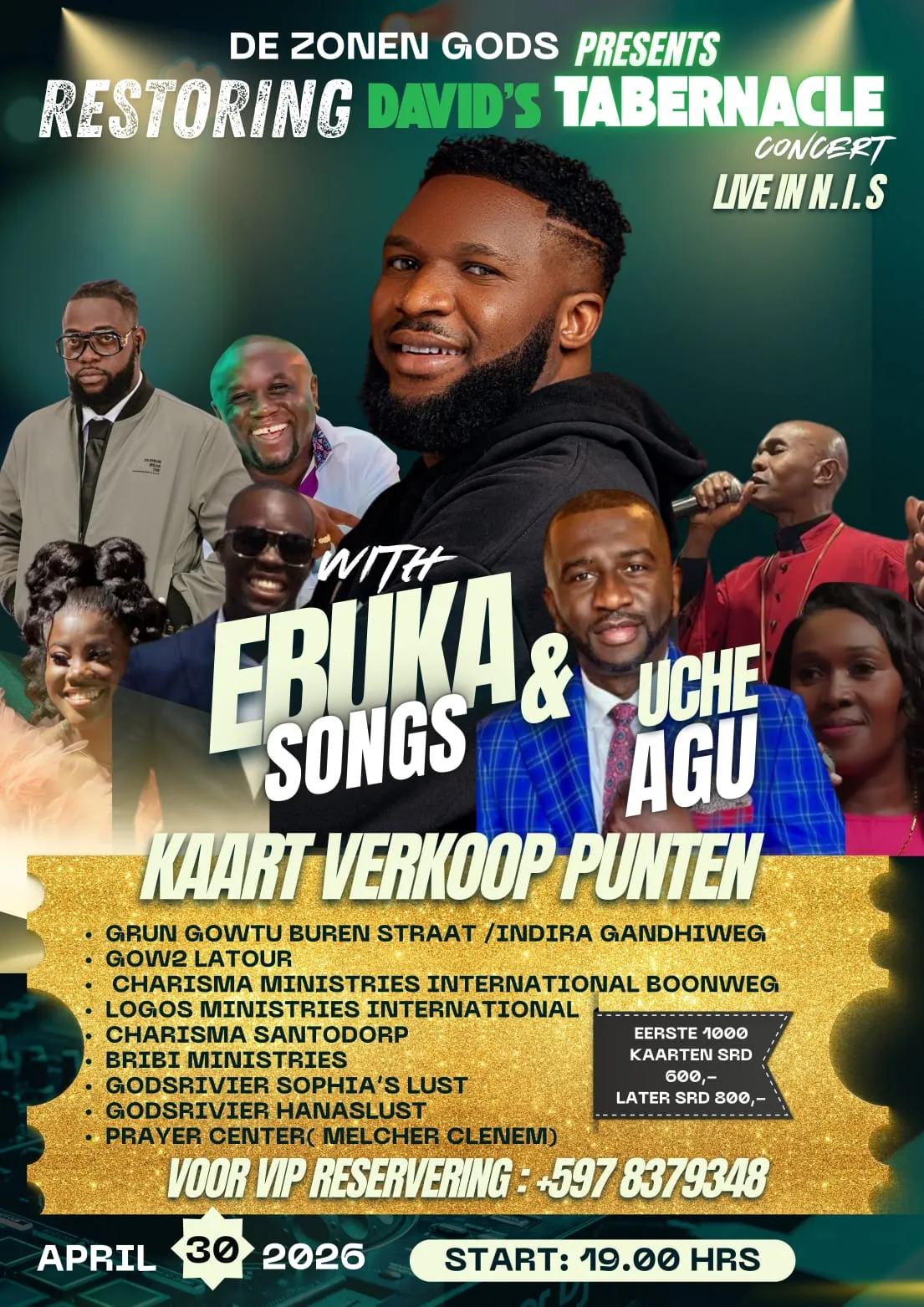 Flyer van Restoring David's Tabernacle Concert bij N.I.S.
