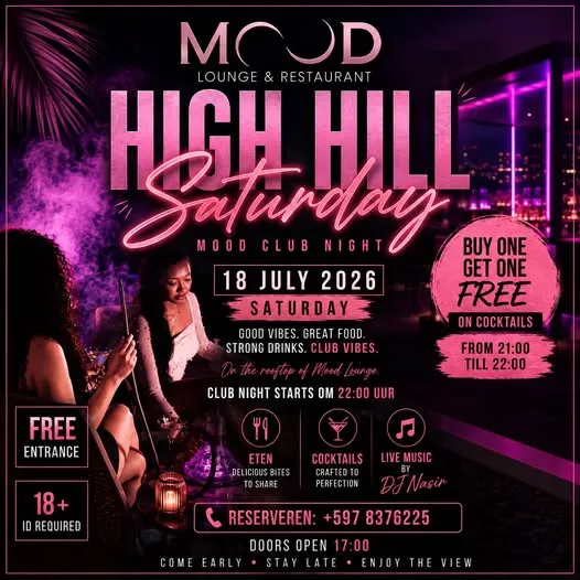 Flyer of HIGH HILL Saturday at Mood Lounge & Restaurant