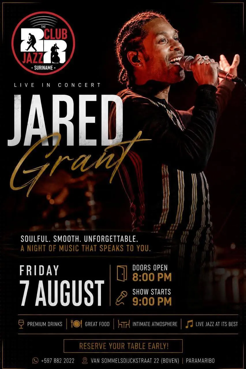 Flyer of JARED Grant Live In Concert at Jazz Club (Liquid)