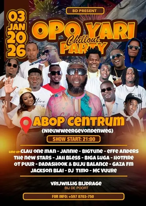 Flyer van Opo Yari Chillout Party bij ABOP Centrum