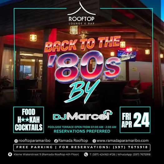 Flyer of BACK TO THE '80s at Ramada Rooftop