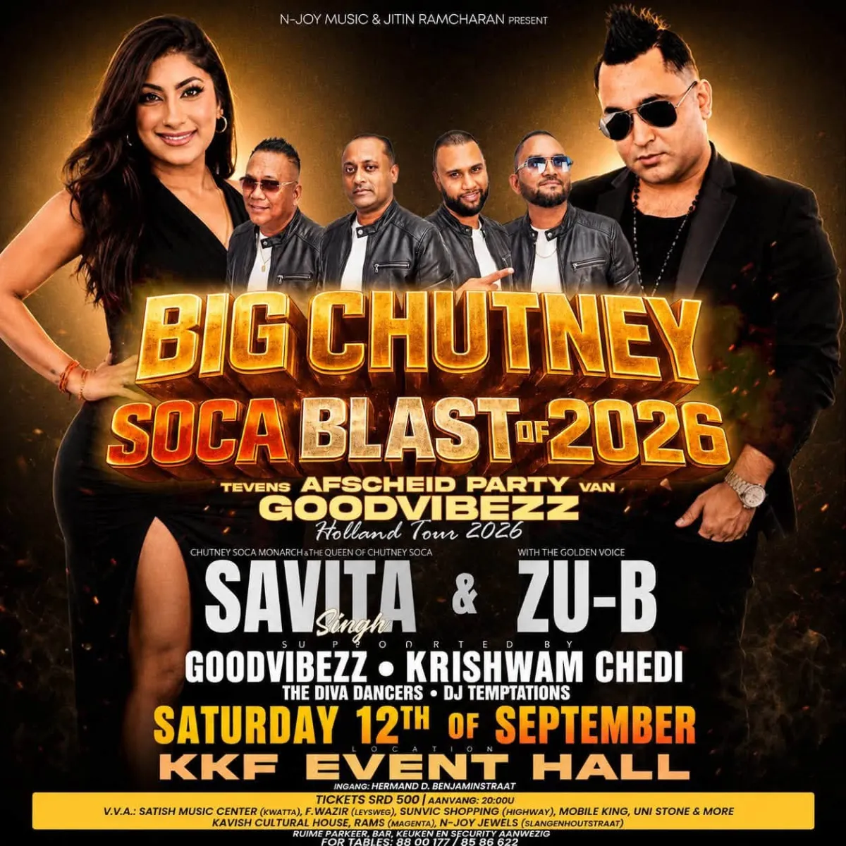 Flyer of BIG CHUTNEY SOCA BLAST of 2026 at KKF Event Hall