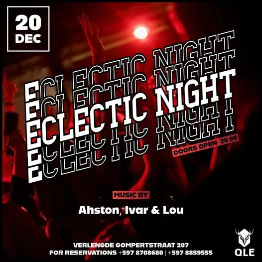 Flyer van Eclectic Night bij QLE