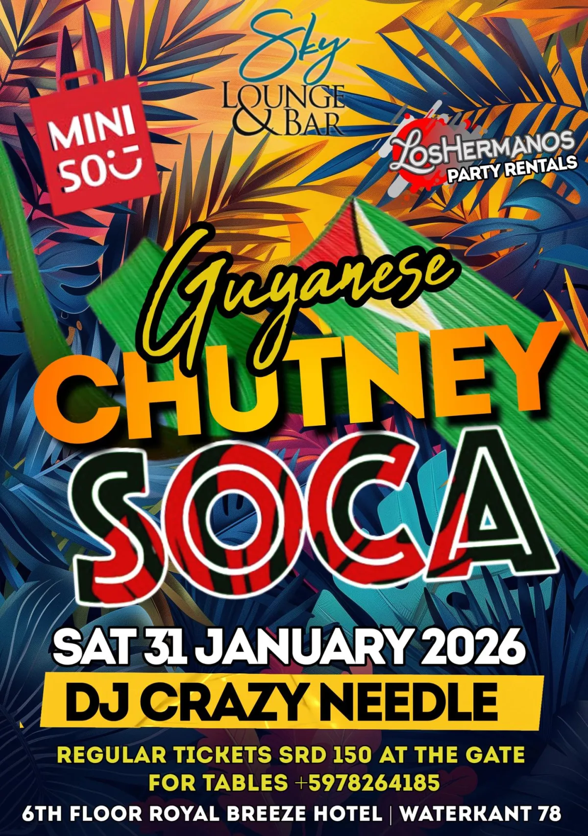 Flyer of Guyanese Chutney Soca at Sky Lounge & Bar