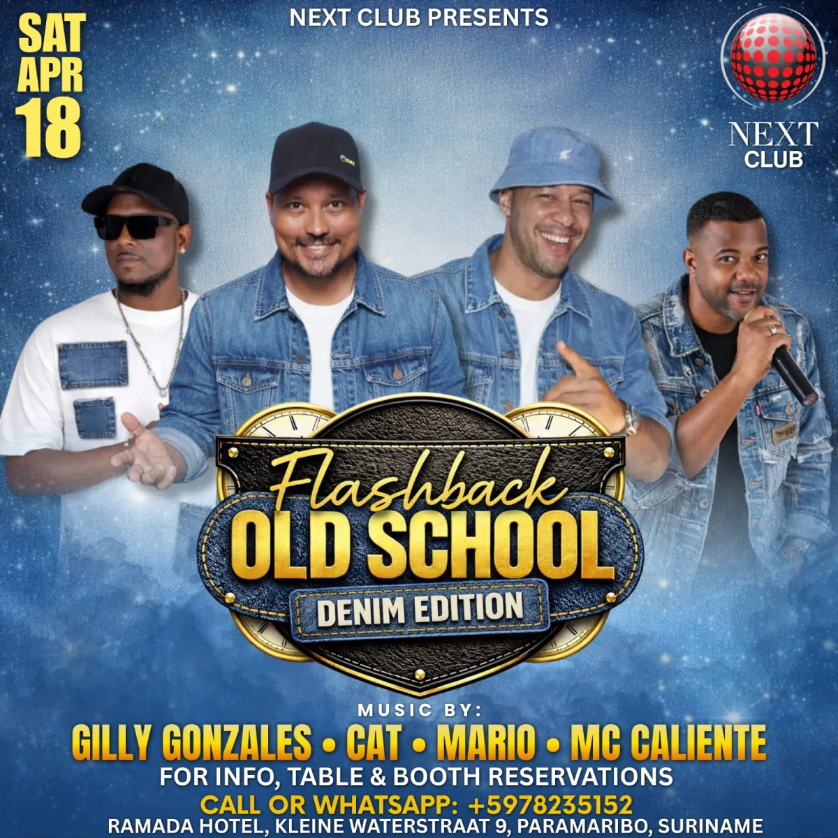 Flyer van Flashback Old School Denim Edition bij Next Club