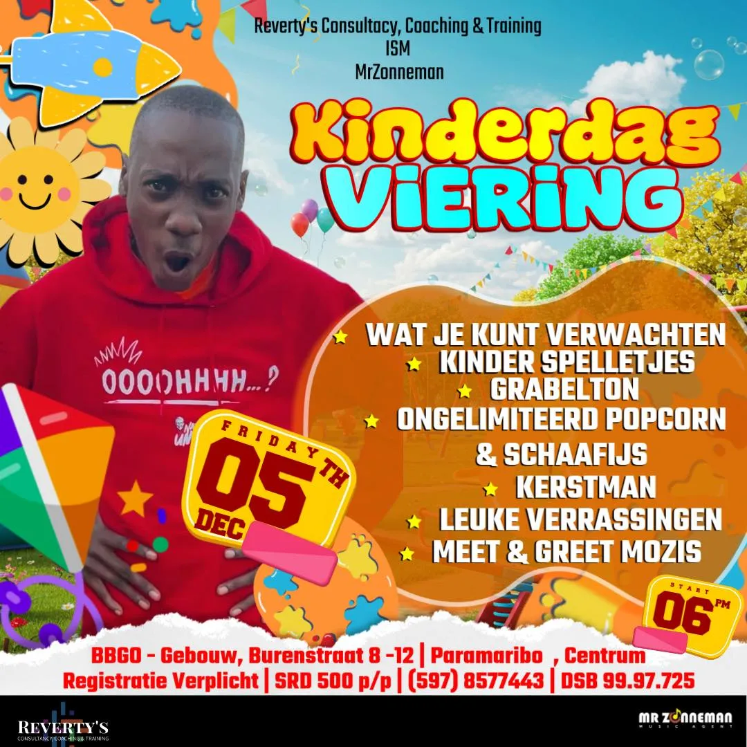 Flyer van Kinderdag Viering bij BBGO - Gebouw