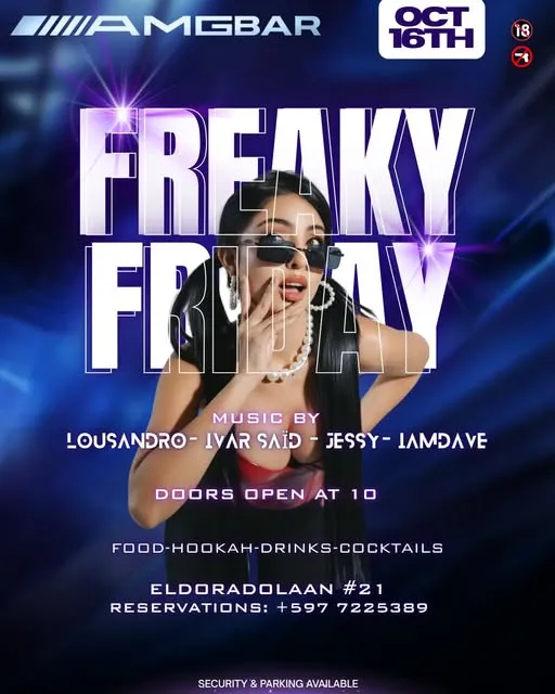 Flyer van Freaky Friday bij AMG Bar