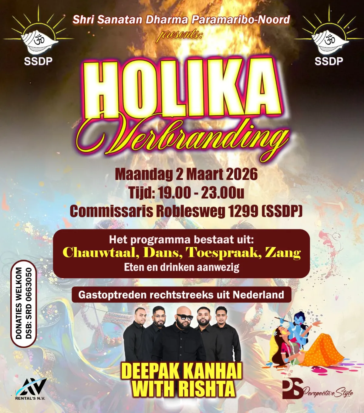 Flyer van Holika Verbranding bij SSDP