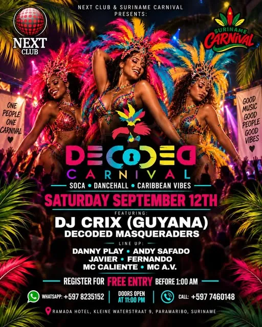Flyer van DECODED CARNIVAL bij Next Club