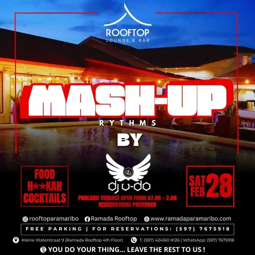 Flyer van MASH-UP RYTHMS bij The Ape Grill Lounge @ Unker Bunker
