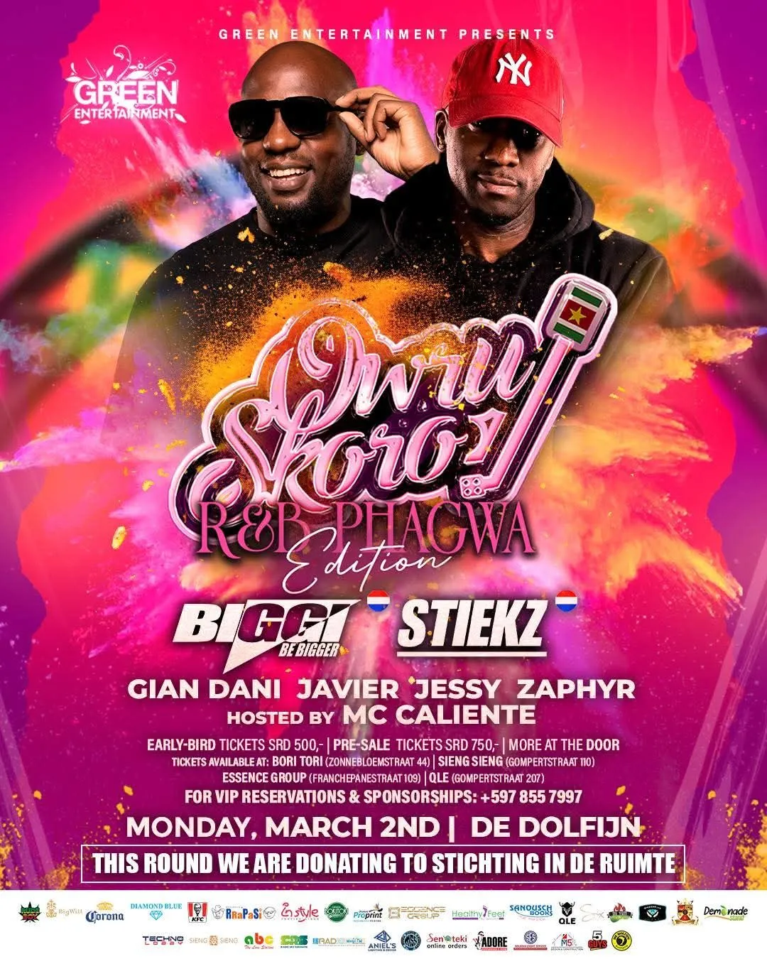 Flyer van Owru Skoro R&B Phagwa Edition bij Vereniging De Dolfijn