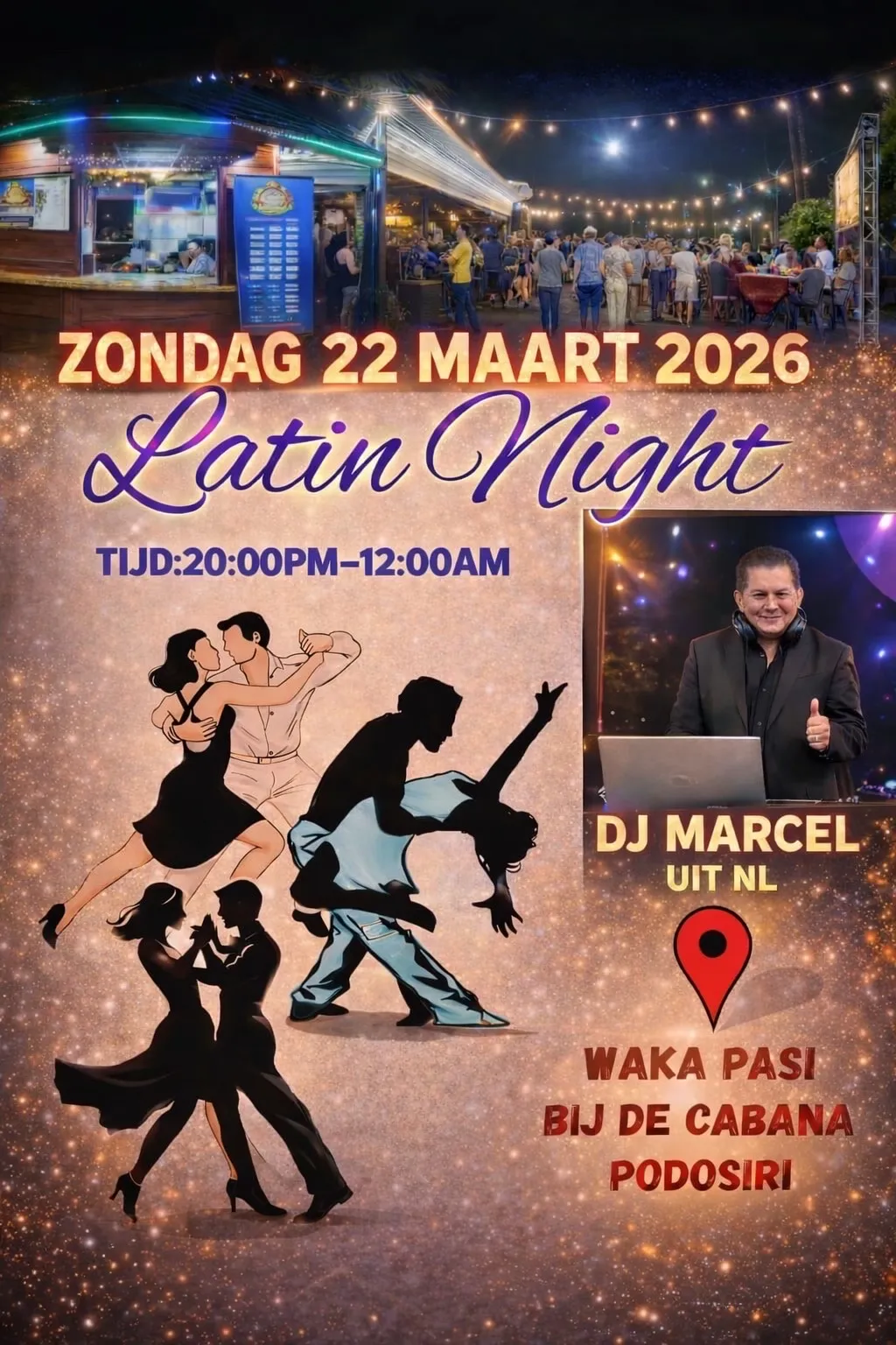 Flyer of Latin Night at Waka Pasi