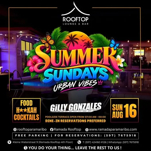 Flyer van SUMMER SUNDAYS bij Ramada Rooftop