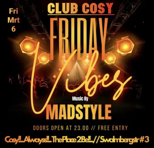 Flyer van FRIDAY Vibes bij Club Cosy