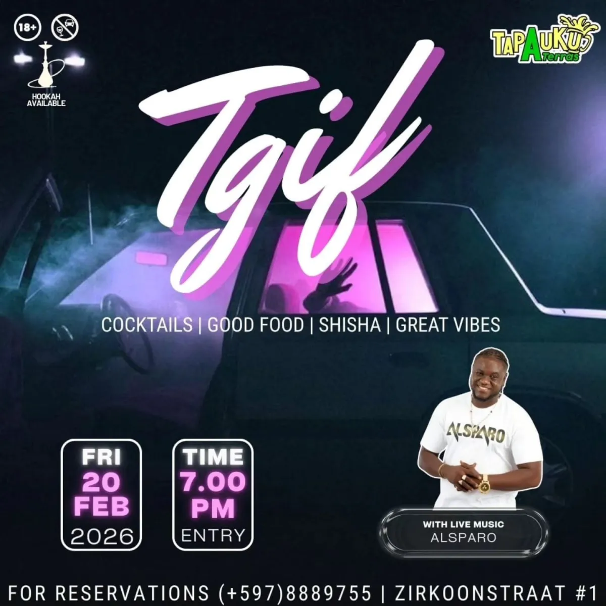 Flyer van Tgif bij Tap A Uku