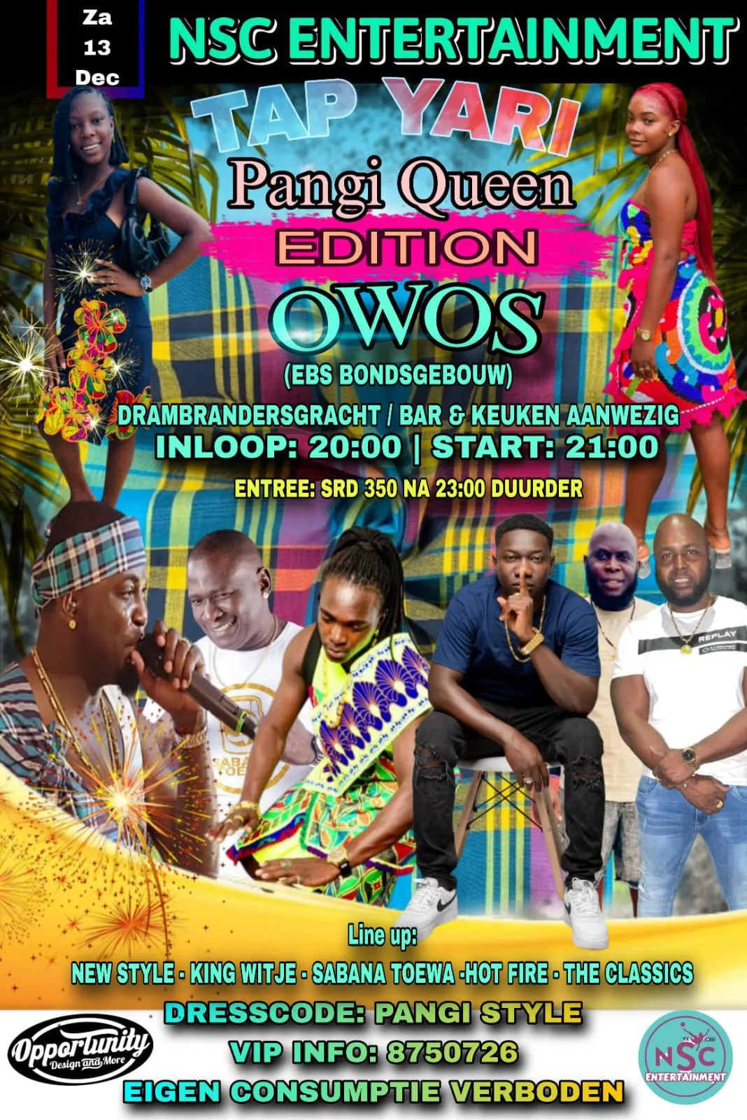 Flyer of Tap Yari Pangi Queen Edition at EBS Bondsgebouw