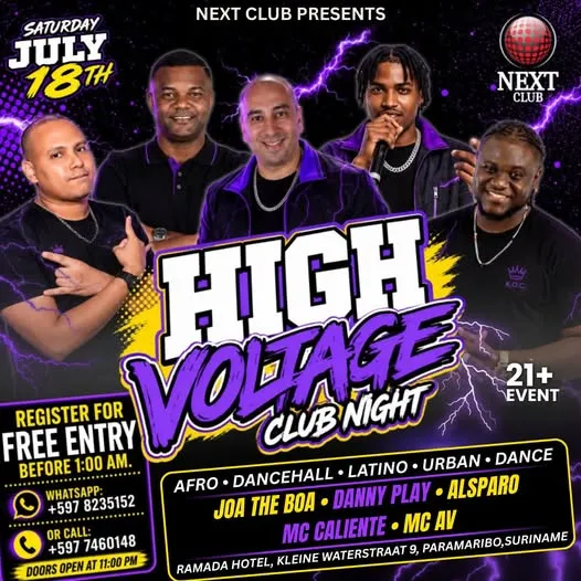 Flyer of HIGH VOLTAGE CLUB NIGHT at Next Club