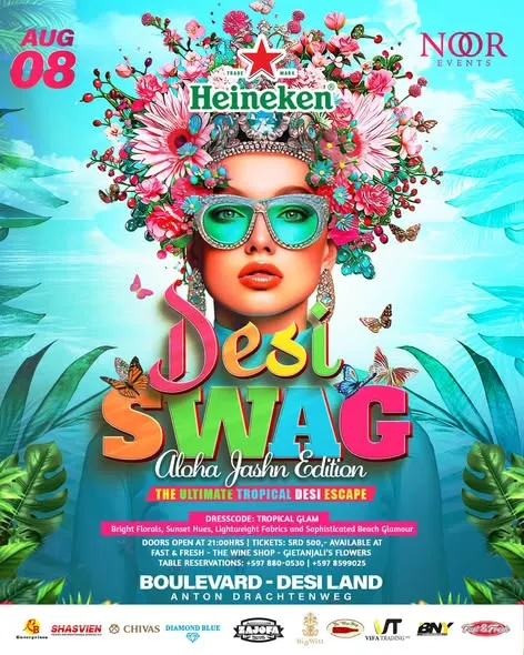 Flyer van Desi Swag - Aloha Jashn Edition bij Boulevard, Paramaribo