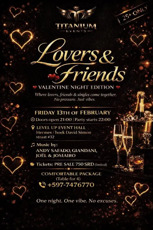 Flyer of Lovers & Friends at Level Up Event Hall