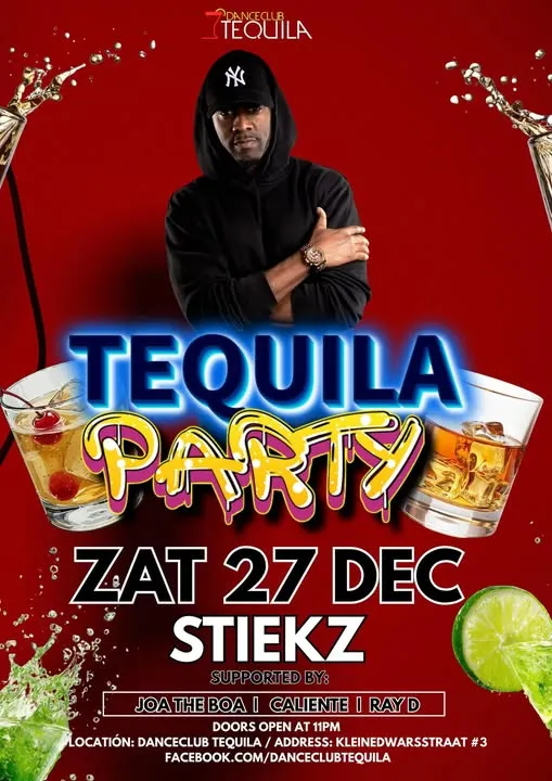 Flyer van Tequila Party bij Danceclub Tequila