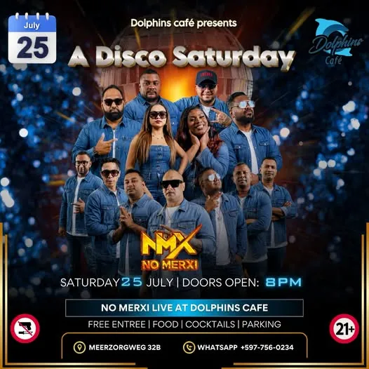 Flyer van A Disco Saturday bij Dolphins Café