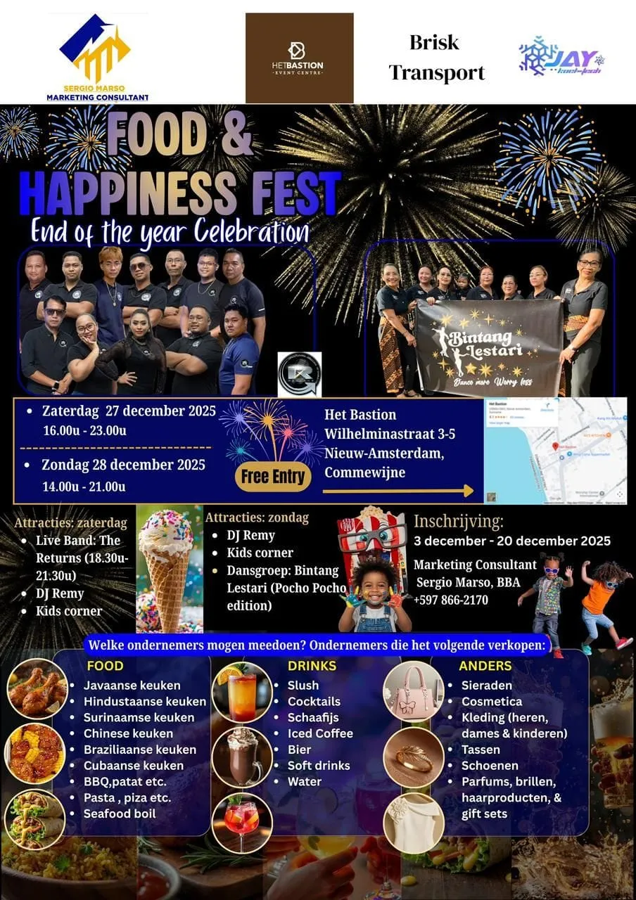 Flyer van Food & Happiness Fest bij Het Bastion Event Centre