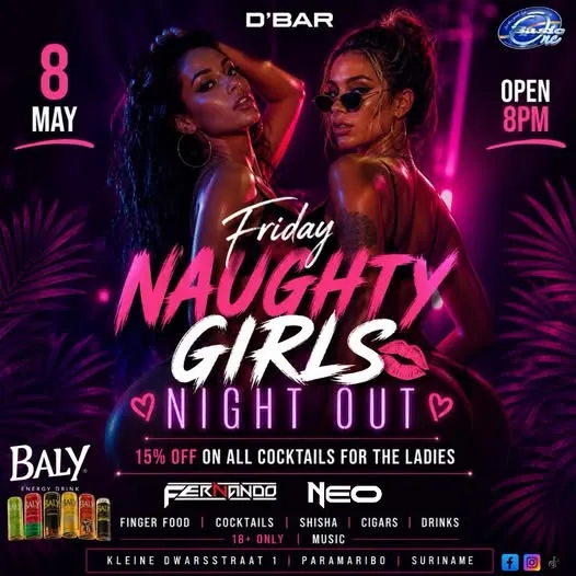 Flyer van Naughty Girls Night Out bij D'Bar