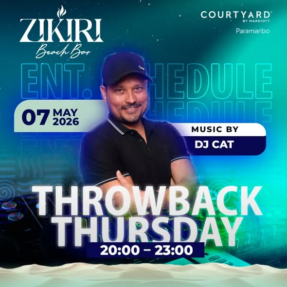 Flyer van THROWBACK THURSDAY bij Zikiri Beach Bar