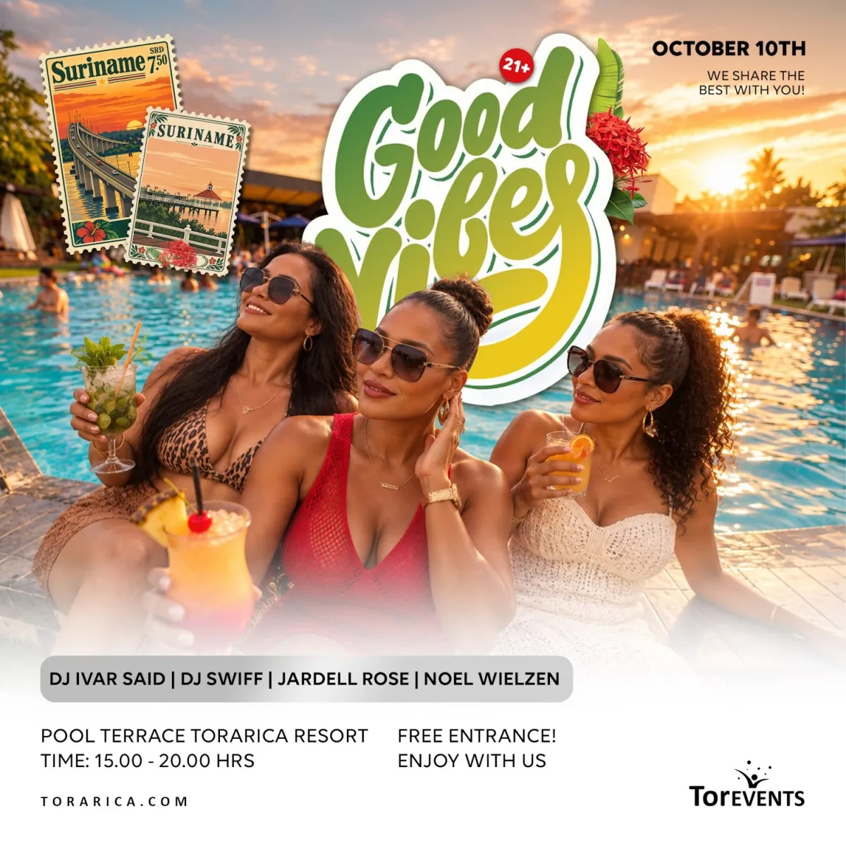 Flyer van Good Vibes bij Torarica