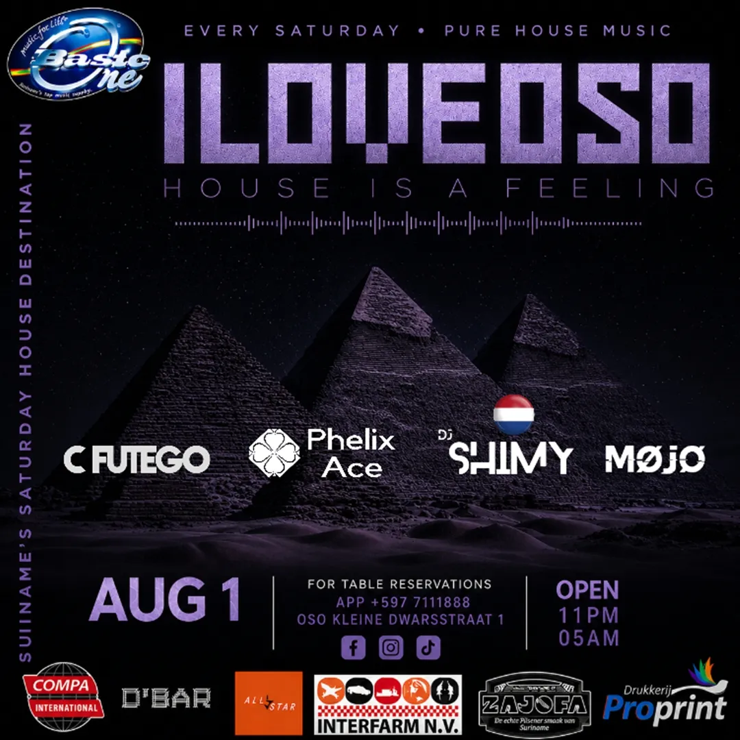 Flyer van ILOVEOSO - HOUSE IS A FEELING bij D'Bar Upstairs