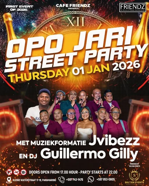 Flyer van Opo Jari Street Party bij Cafe Friendz