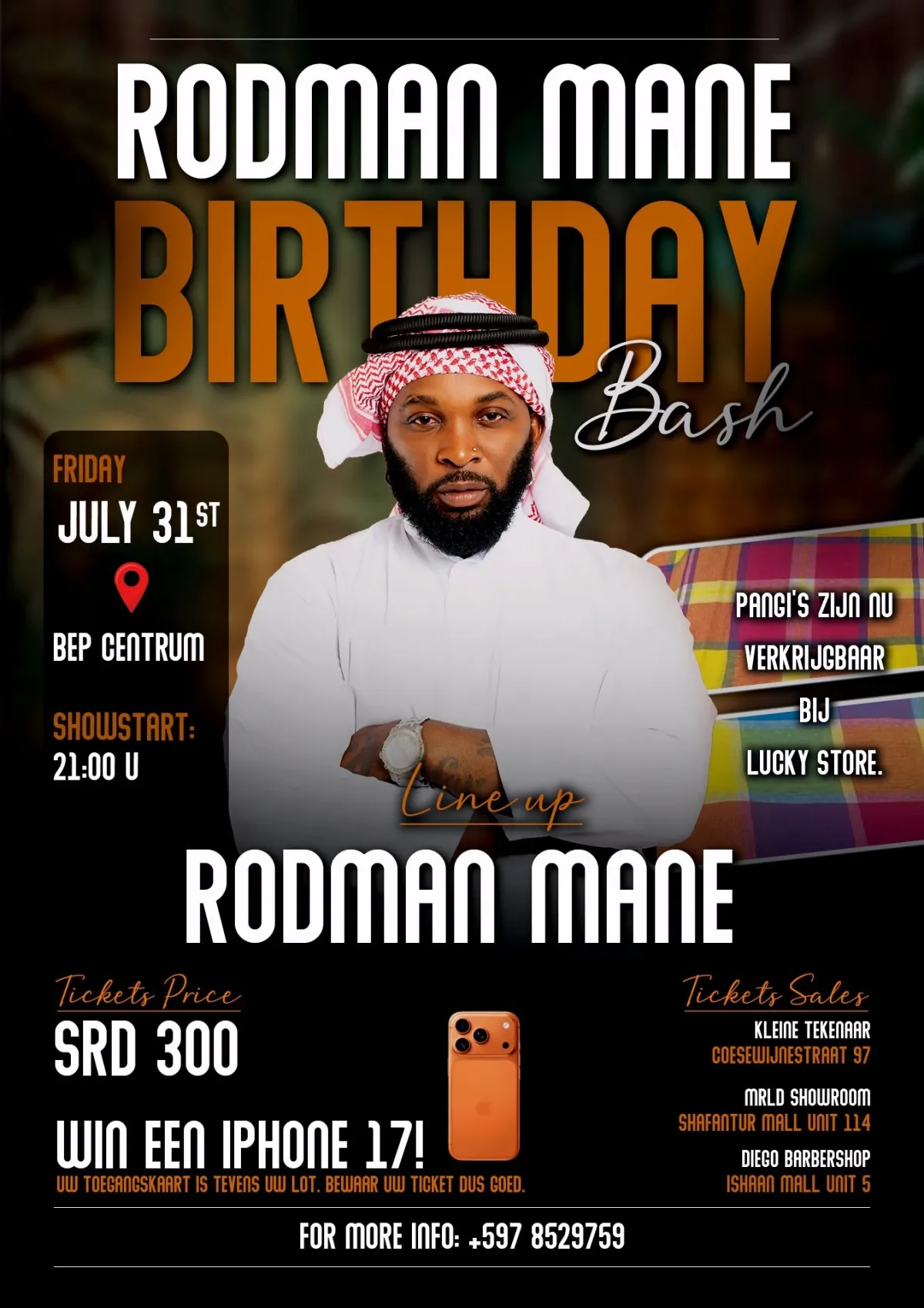 Flyer van RODMAN MANE BIRTHDAY Bash bij Bep Centrum