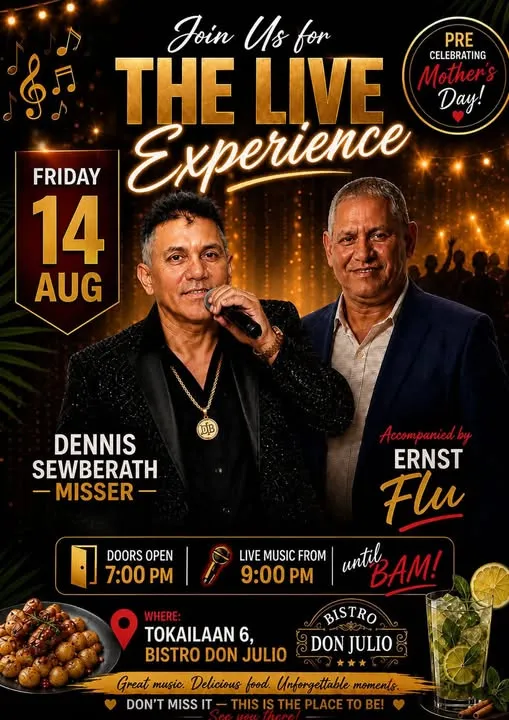 Flyer van The Live Experience bij Restaurant/Bar Bistro Don Julio