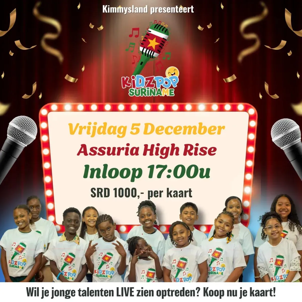 Flyer of Kidzpop Suriname at Assuria Event Center